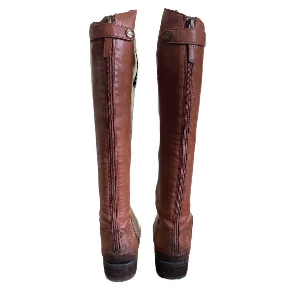 Sam Edelman Knee High Brown Whiskey Leather Penny Riding Boot Size. 9.5
